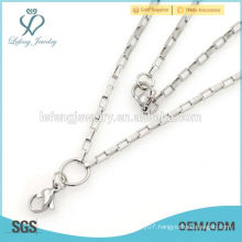 2015 most popular engagement silver plain long box chain necklaces jewelry hot sale